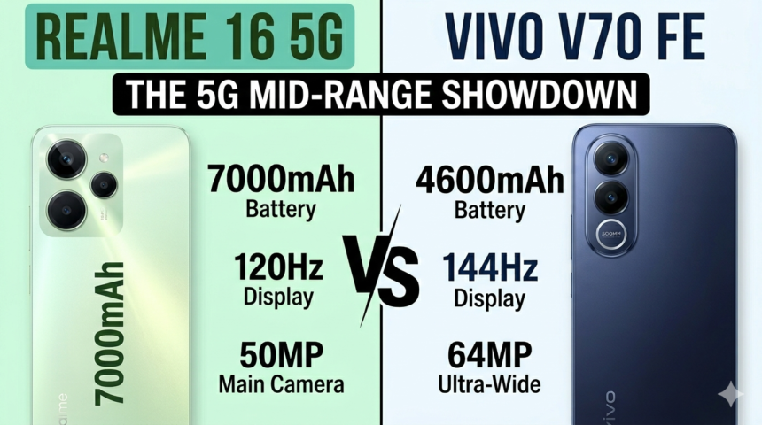 Realme 16 5G vs Vivo V70 FE