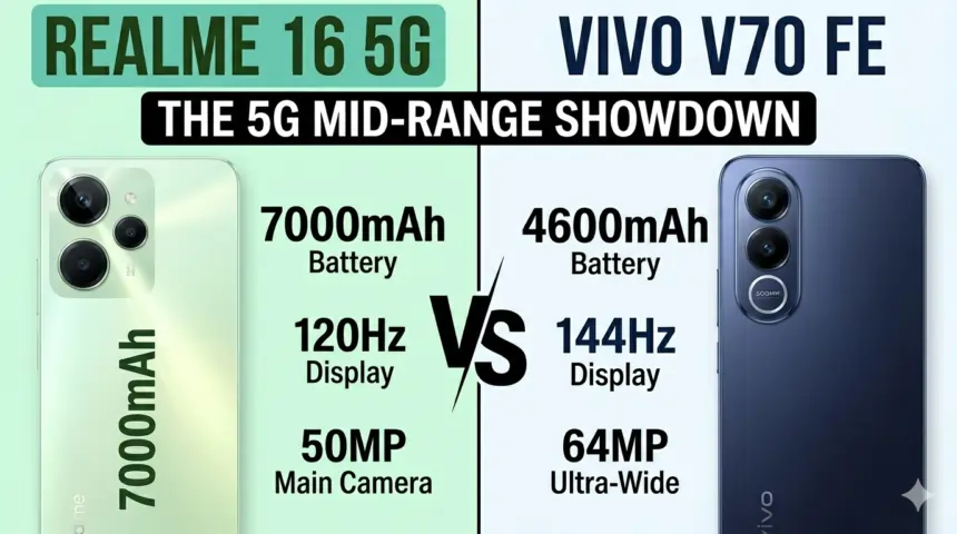 Realme 16 5G vs Vivo V70 FE