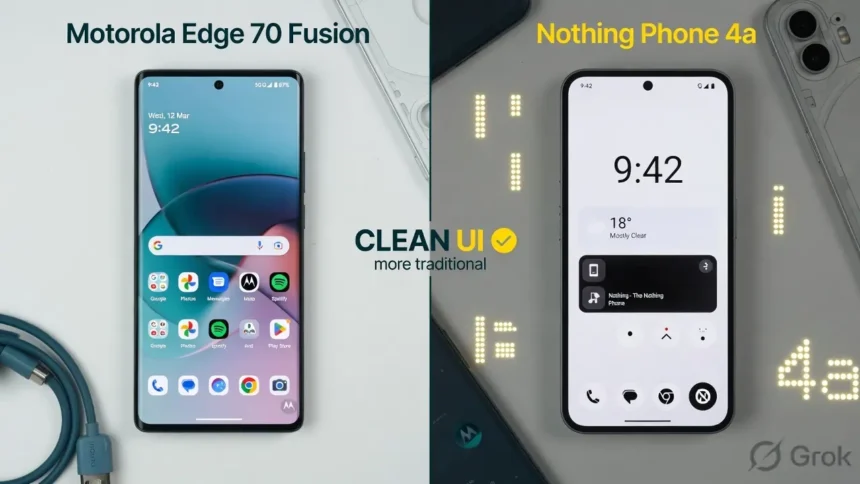 Motorola Edge 70 Fusion vs Nothing Phone 4a – Clean UI